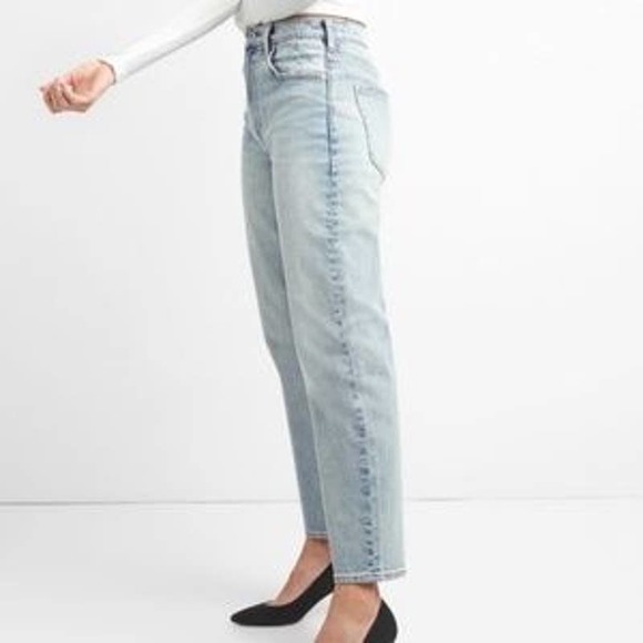 GAP Cone Denim High Rise Wide Straight Jeans in Light Indigo NEW Womens Size 33R - Picture 1 of 16